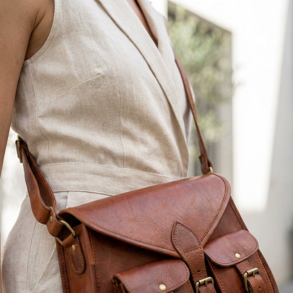 FEDERICA™ • Bolso Bandolera Artesanal Piel Genuina Estilo Boho | Accesorios de Autor