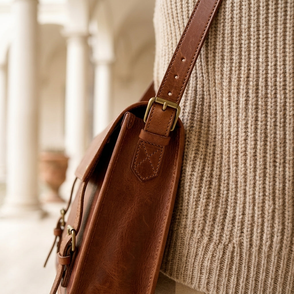 ORNELLA™ • Bolso Portátil Crossbody Artesanal Piel Genuina | Accesorios de Autor