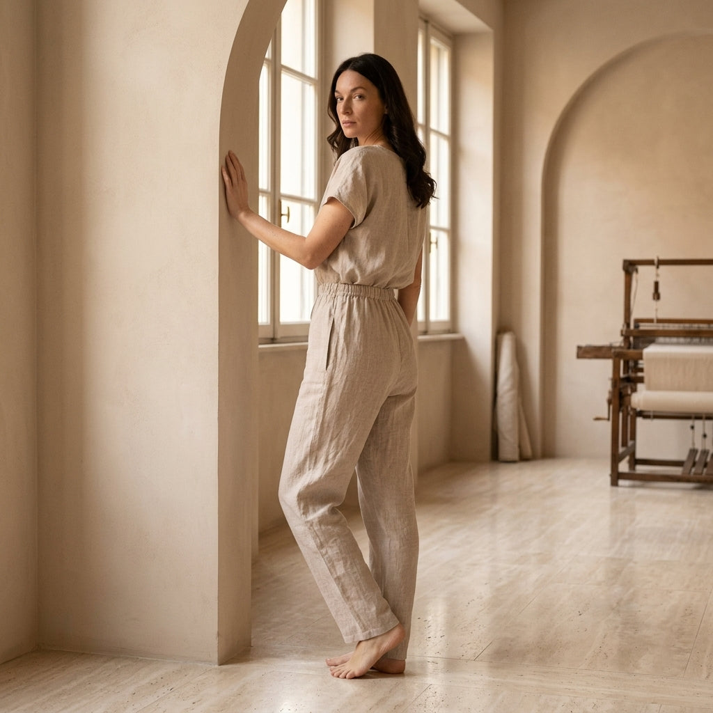 CONCETTA™• Pijama de Lino Natural | Loungewear Europeo de Primera Calidad