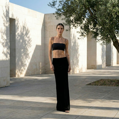 FRANCESCA™ • Top de Algodón Elástico de Corte Ajustado