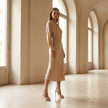 BIANCA™ • Sandalia Beige con Hebilla Lateral | Calzado de Autor