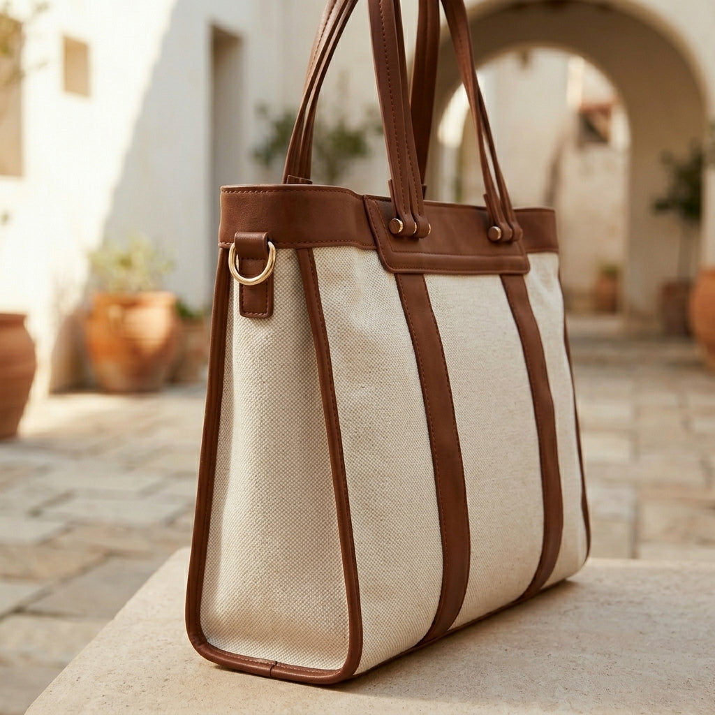 VIOLA™ • Bolso Tote Maternidad Canvas Grande | Accesorios de Autor