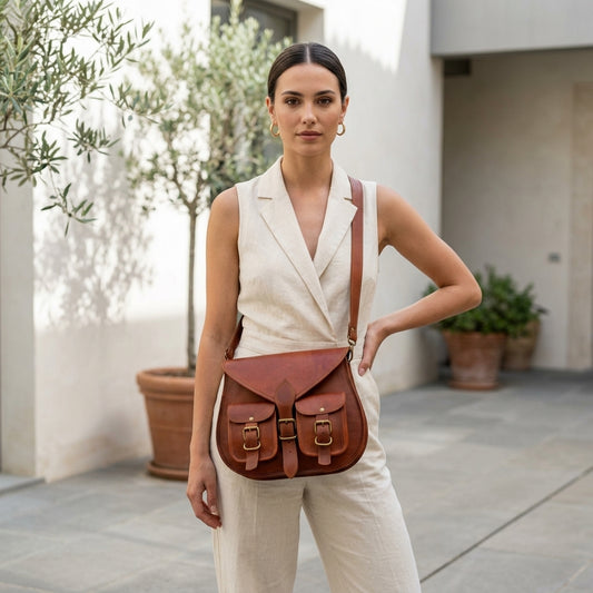FEDERICA™ • Bolso Bandolera Artesanal Piel Genuina Estilo Boho | Accesorios de Autor