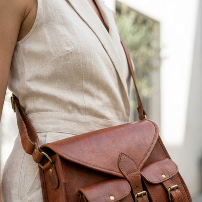 FEDERICA™ • Bolso Bandolera Artesanal Piel Genuina Estilo Boho | Accesorios de Autor