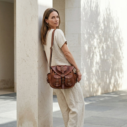 LORENZA™ • Bolso Satchel Crossbody Artesanal Piel Genuina | Accesorios de Autor