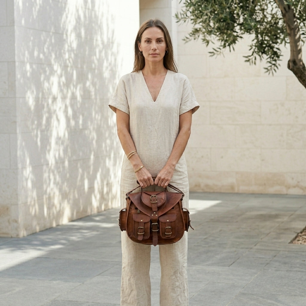 LORENZA™ • Bolso Satchel Crossbody Artesanal Piel Genuina | Accesorios de Autor