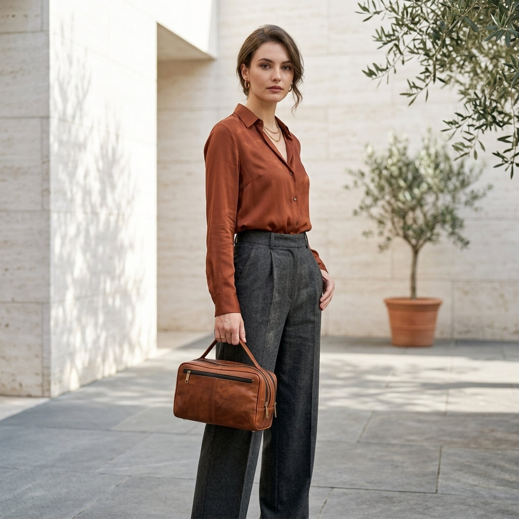 PATRIZIA™ • Neceser de Viaje Piel Genuina Unisex | Accesorios de Autor