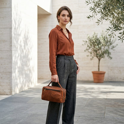 PATRIZIA™ • Neceser de Viaje Piel Genuina Unisex | Accesorios de Autor