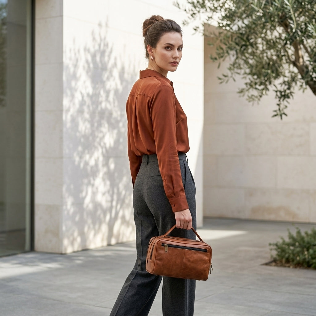 PATRIZIA™ • Neceser de Viaje Piel Genuina Unisex | Accesorios de Autor