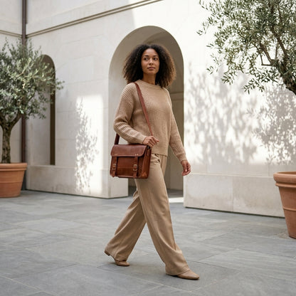 ORNELLA™ • Bolso Portátil Crossbody Artesanal Piel Genuina | Accesorios de Autor