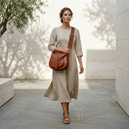 DELFINA™ • Bolso Crossbody Vintage Artesanal Piel Genuina | Accesorios de Autor