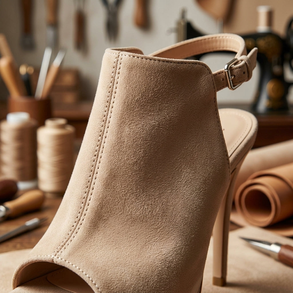 ZARA™ • Sandalia de Tacón Alto Ante Premium Beige | Calzado de Autor