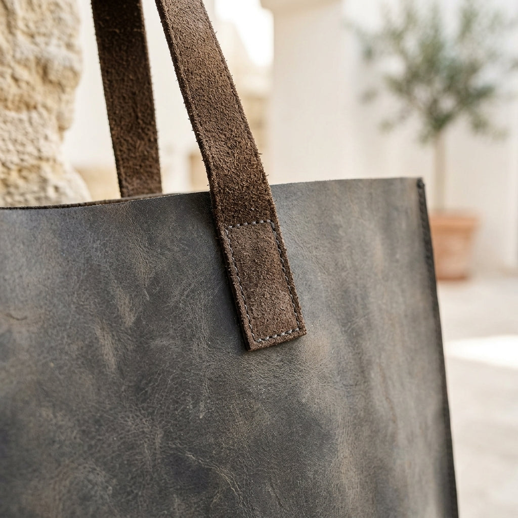 XENIA™ • Bolso Tote Piel Top Grain Acabado Moca Vintage | Accesorios de Autor
