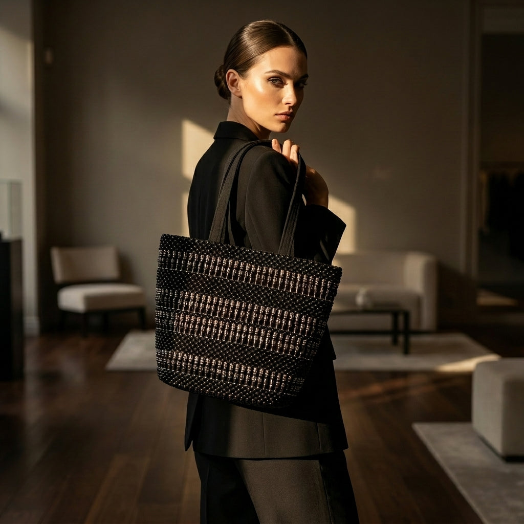 ISADORA™ • Bolso de Hombro Artesanal Cuentas Africanas Uganda | Accesorios de Autor