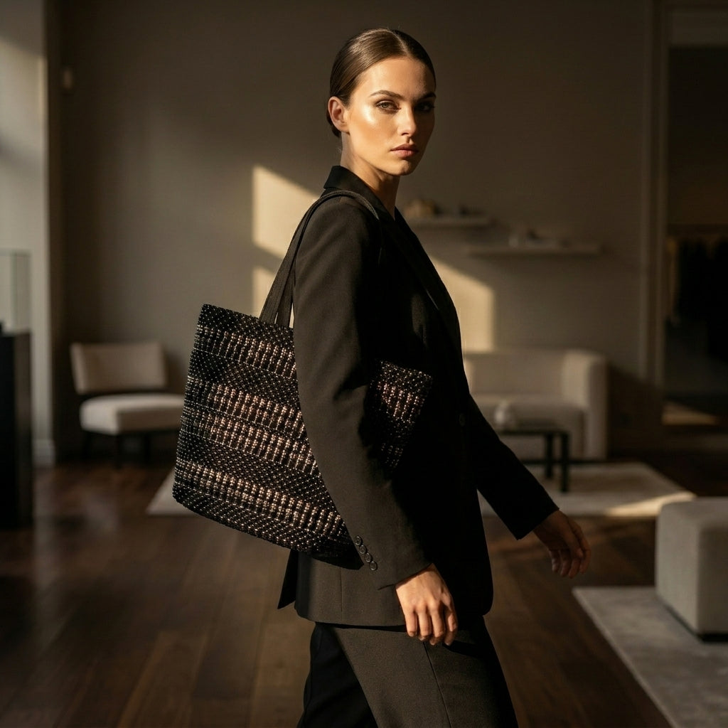 ISADORA™ • Bolso de Hombro Artesanal Cuentas Africanas Uganda | Accesorios de Autor