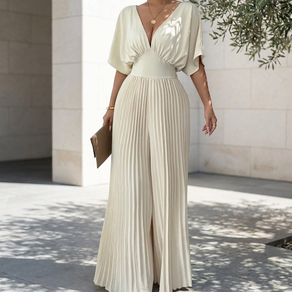 REGINA™ • 25 Edition Vestido Maxi Plisado Cruzado