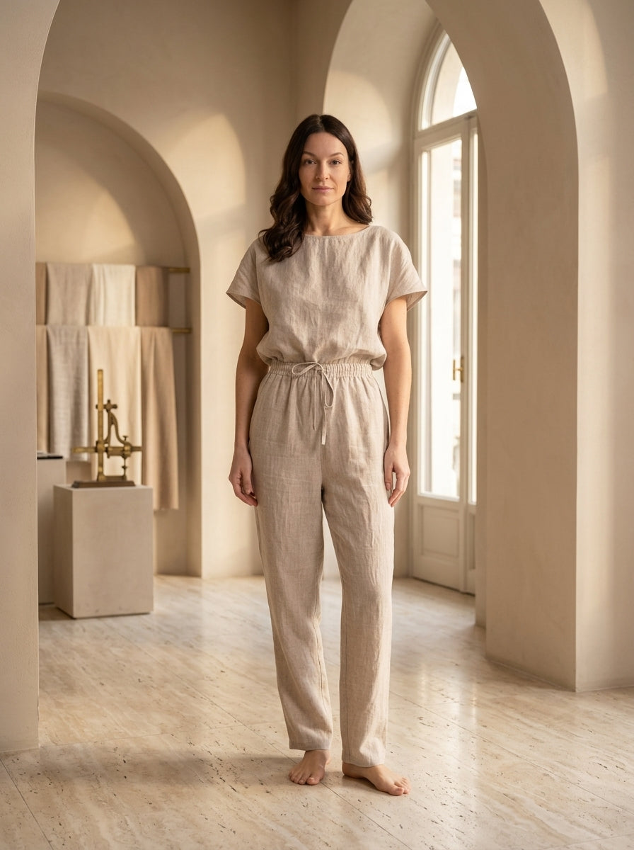 CONCETTA™• Pijama de Lino Natural | Loungewear Europeo de Primera Calidad