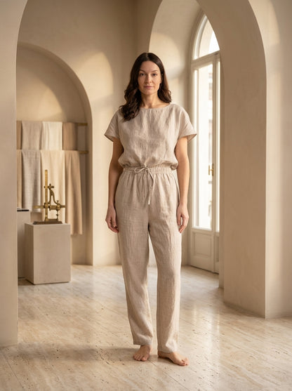 CONCETTA™• Pijama de Lino Natural | Loungewear Europeo de Primera Calidad