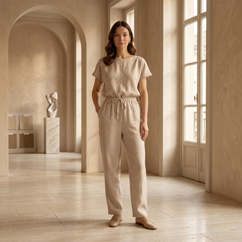CONCETTA™• Pijama de Lino Natural | Loungewear Europeo de Primera Calidad