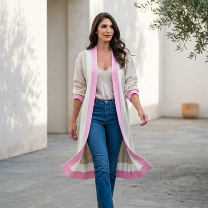 CELESTE™ • Chaqueta Larga de Punto Abierta