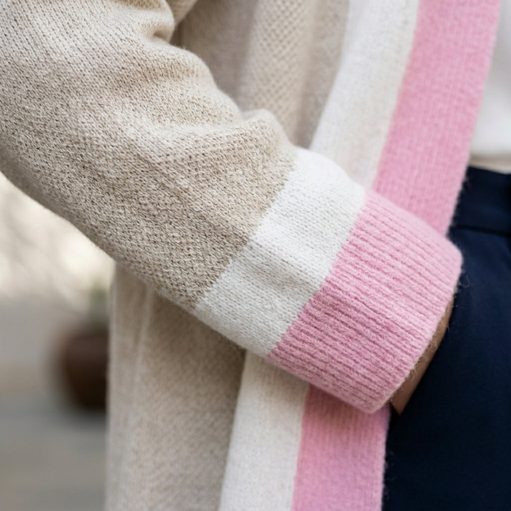 CELESTE™ • Chaqueta Larga de Punto Abierta