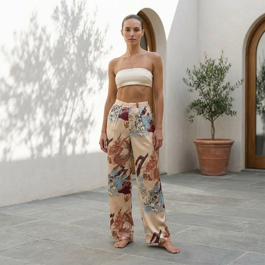 DESIREE™ • Pantalón Saten Pierna Ancha | Corte Fluido y Elegante