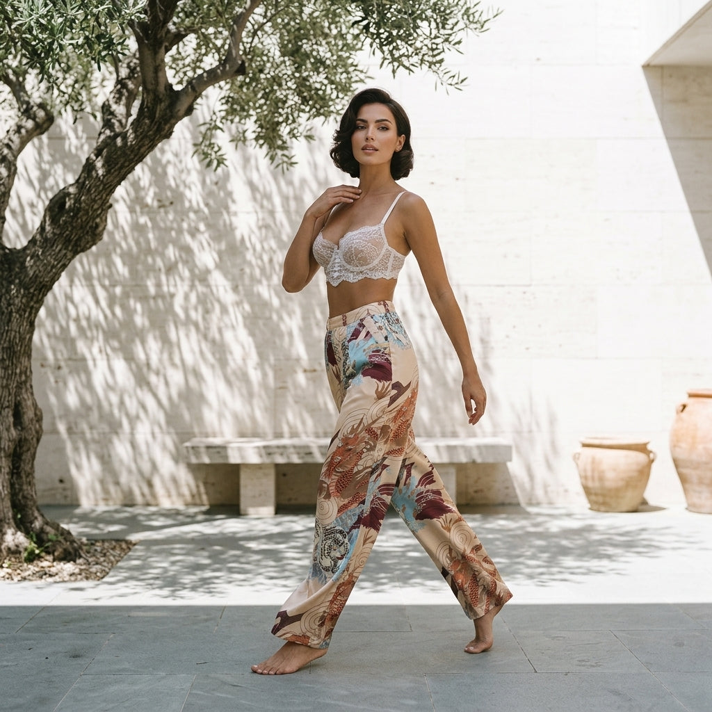 DESIREE™ • Pantalón Saten Pierna Ancha | Corte Fluido y Elegante