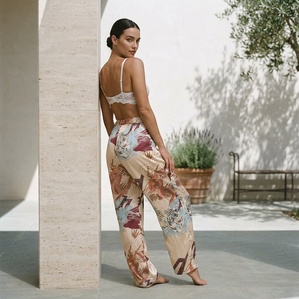 DESIREE™ • Pantalón Saten Pierna Ancha | Corte Fluido y Elegante