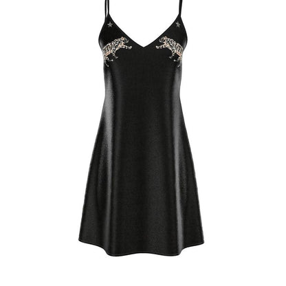 NOVELLA™ • Vestido Slip Seda Sostenible Estampado Jaguar Stars | Moda de Autor