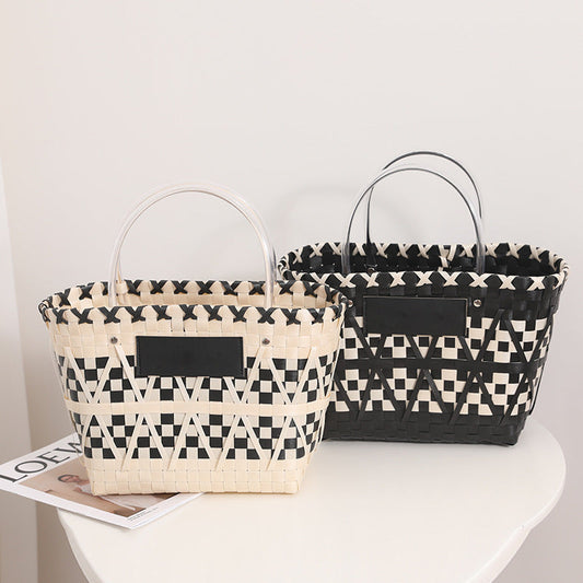 PALOMA™ • Bolso Cesta Natural Tejido Artesanal Chic | Accesorios de Autor