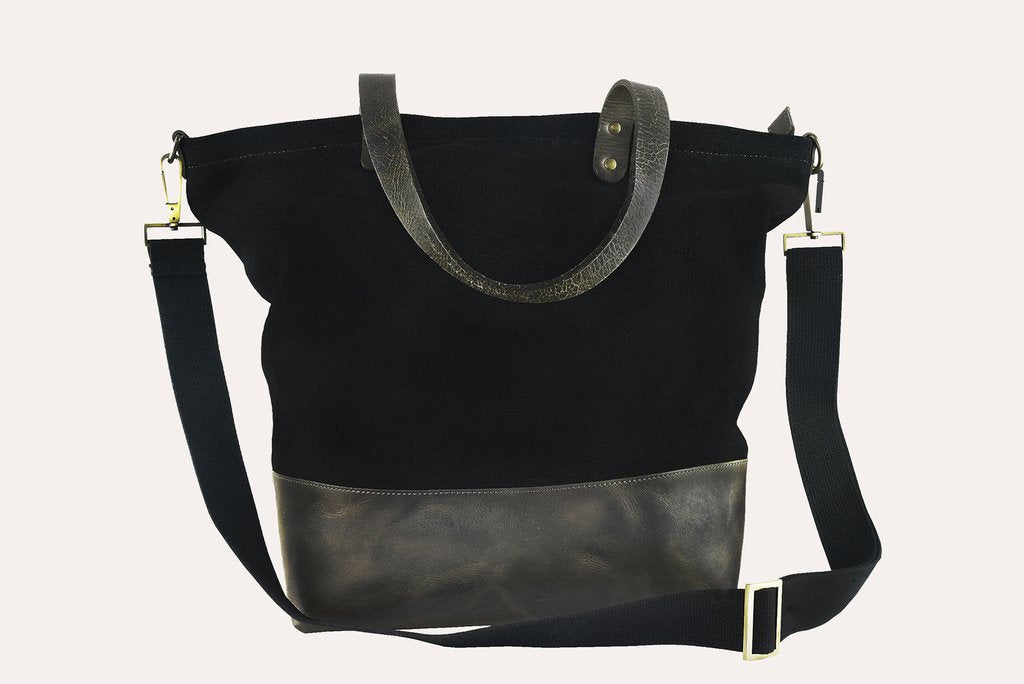 YLENIA™ • Bolso Tote Canvas y Piel Genuina Correa Extraíble | Accesorios de Autor