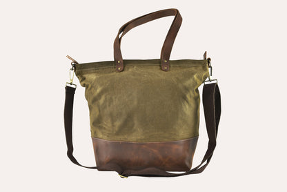 YLENIA™ • Bolso Tote Canvas y Piel Genuina Correa Extraíble | Accesorios de Autor