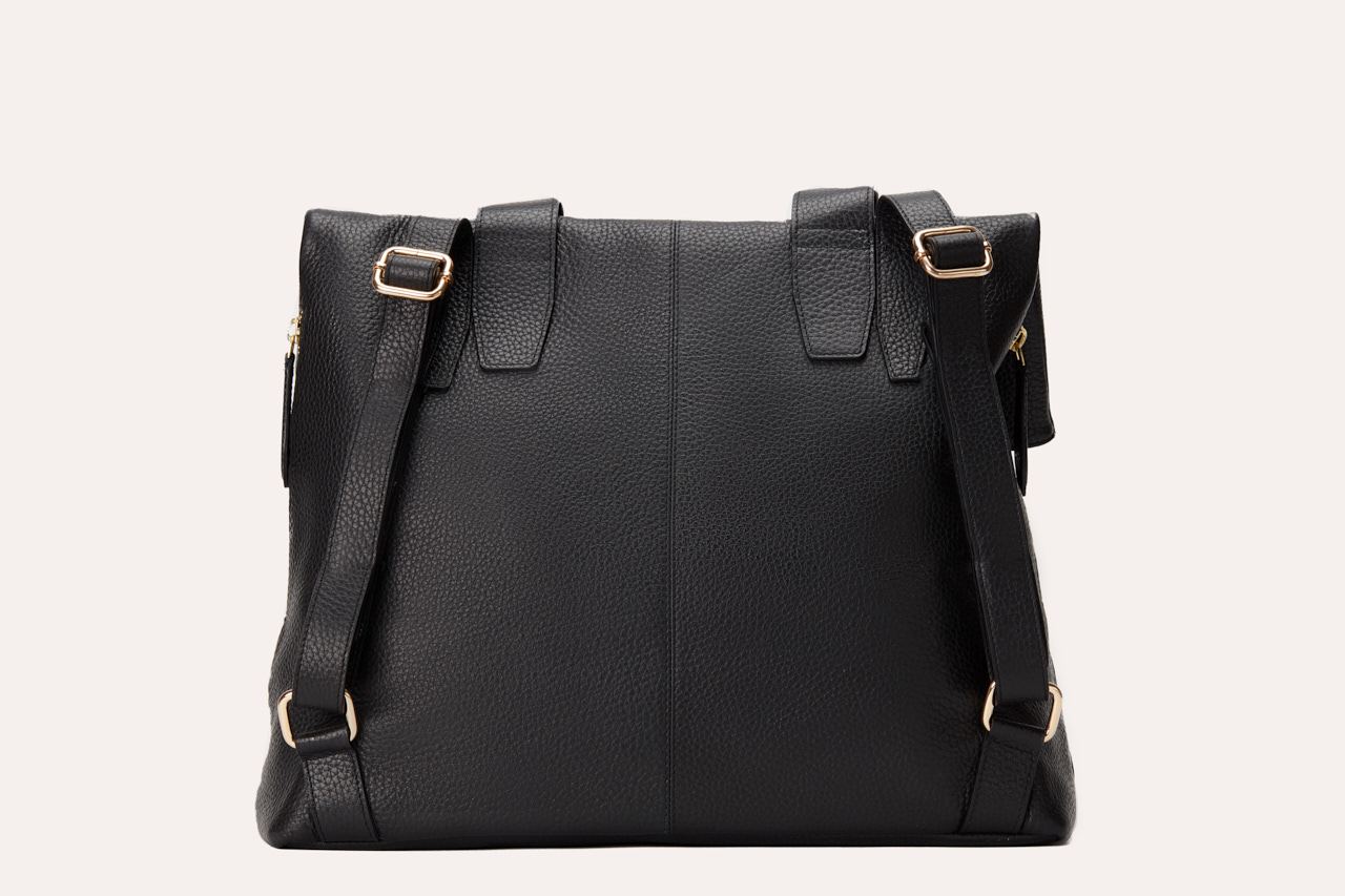 EMILIA™ • Mochila Convertible Piel Genuina Pebble Asas Ajustables | Accesorios de Autor