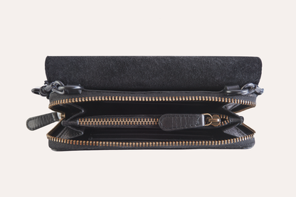 FLORIANA™ • Mini Bolso Crossbody Piel y Ante Bicolor Cadena Extraíble | Accesorios de Autor