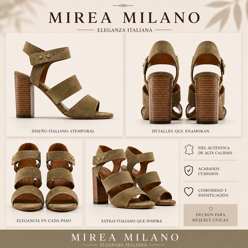 VITTORIA™ • Sandalia de Piel Genuina Sabbia | Calzado de Autor