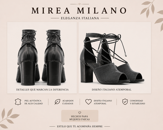 TEODORA™ • Sandalia de Tacón Alto Piel Premium Negro Plata | Calzado de Autor