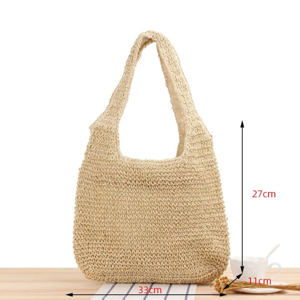CLARA™ • Bolso de Playa Paja Natural Hombro Verano | Accesorios de Autor