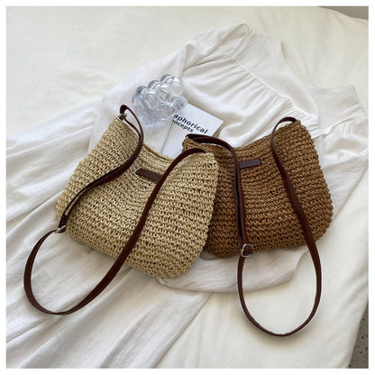 BRUNA™ • Bolso de Hombro Paja Verano Casual | Accesorios de Autor