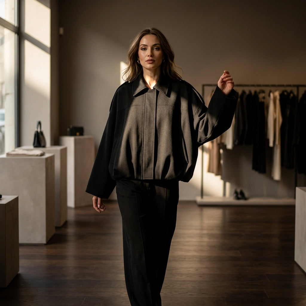 MADDALENA™ • Abrigo Largo Efecto Ante Oversize