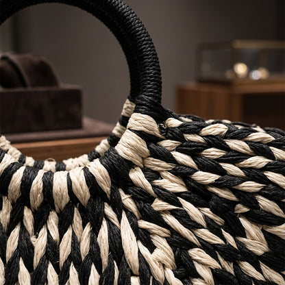 BERENICE™ • Bolso Tote de Ratán con Forro de Lino | Accesorios de Autor