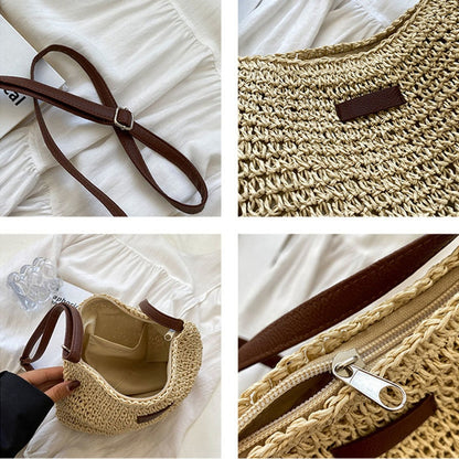 BRUNA™ • Bolso de Hombro Paja Verano Casual | Accesorios de Autor