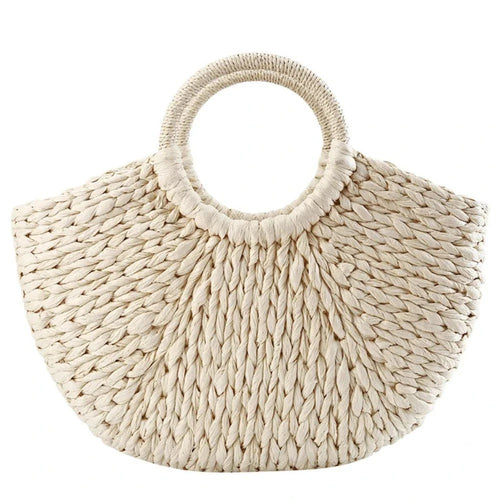 BERENICE™ • Bolso Tote de Ratán con Forro de Lino | Accesorios de Autor