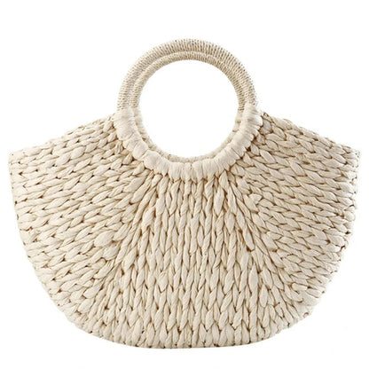 BERENICE™ • Bolso Tote de Ratán con Forro de Lino | Accesorios de Autor