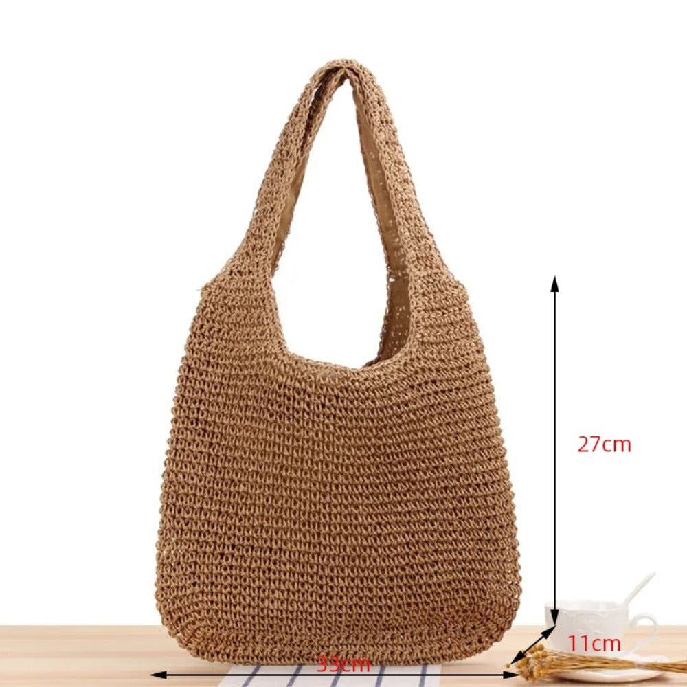 CLARA™ • Bolso de Playa Paja Natural Hombro Verano | Accesorios de Autor
