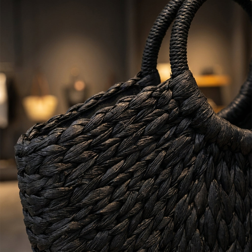 BERENICE™ • Bolso Tote de Ratán con Forro de Lino | Accesorios de Autor