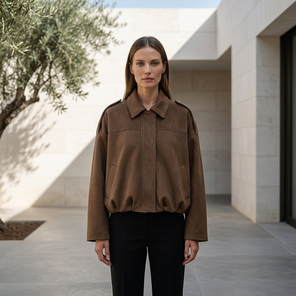 MADDALENA™ • Abrigo Largo Efecto Ante Oversize