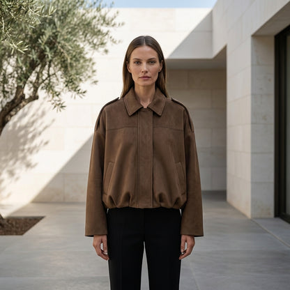 MADDALENA™ • Abrigo Largo Efecto Ante Oversize