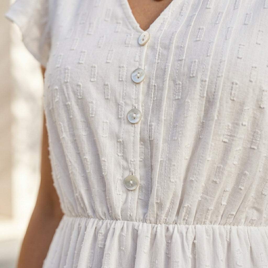OFELIA™ • Vestido de Verano con Escote V y Manga Volante