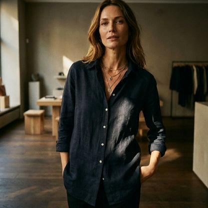 WANDA™ • Camisa de Solapa Estilo Coreano Manga Corta