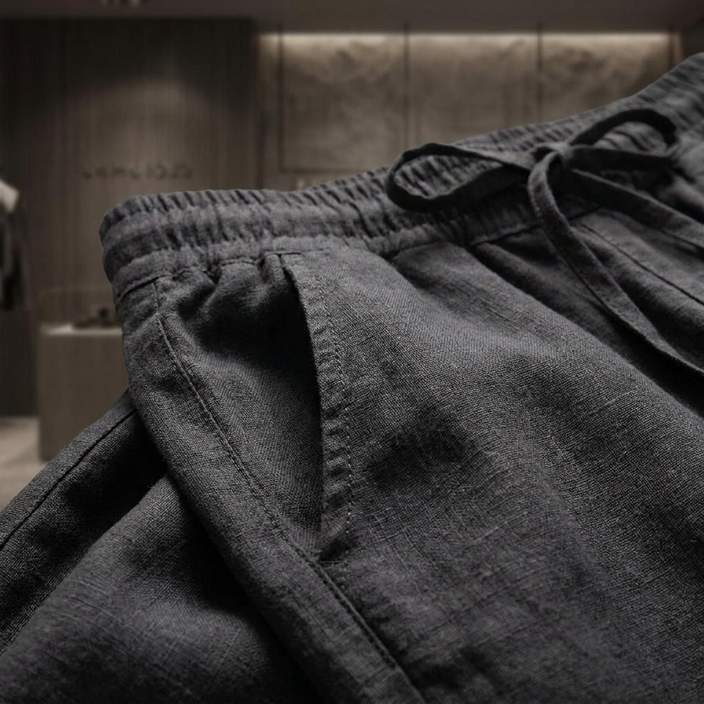 VALERIA™ • Pantalón Lino con Cordón | Cintura Elástica y Corte Casual